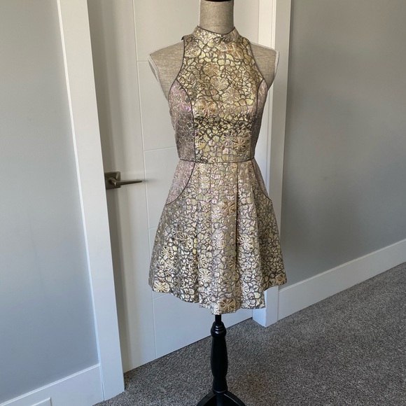 Metallic Halter Dress by Copperative - Picture 2 of 8